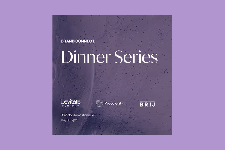 levitate brand connect dinner purple event poster